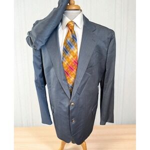 Oliver Wicks Suit Vitale Barberis Canonico 1663 Wool & Silk Sz 44L Pants 36 x 34